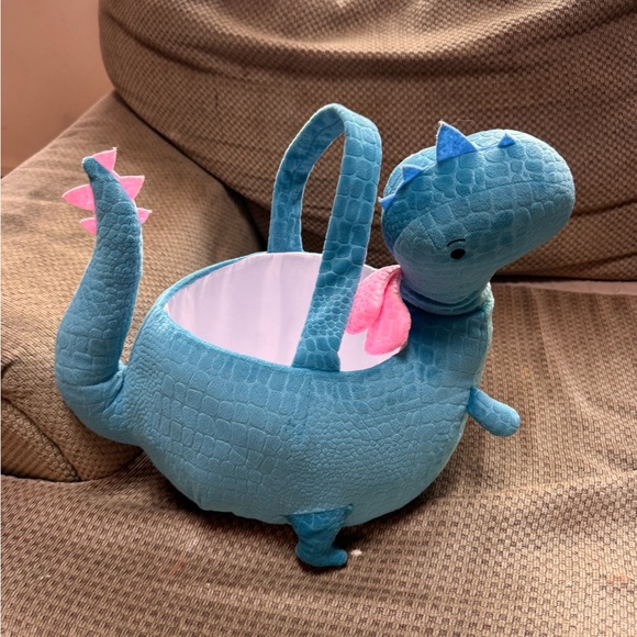 Other - Blue Dinosaur Plush Basket for Easter